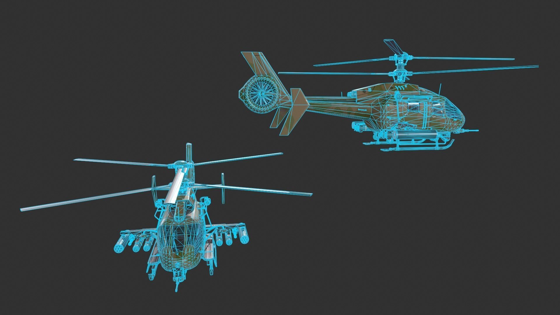 Generic Helicopter Low-poly 3D model_15