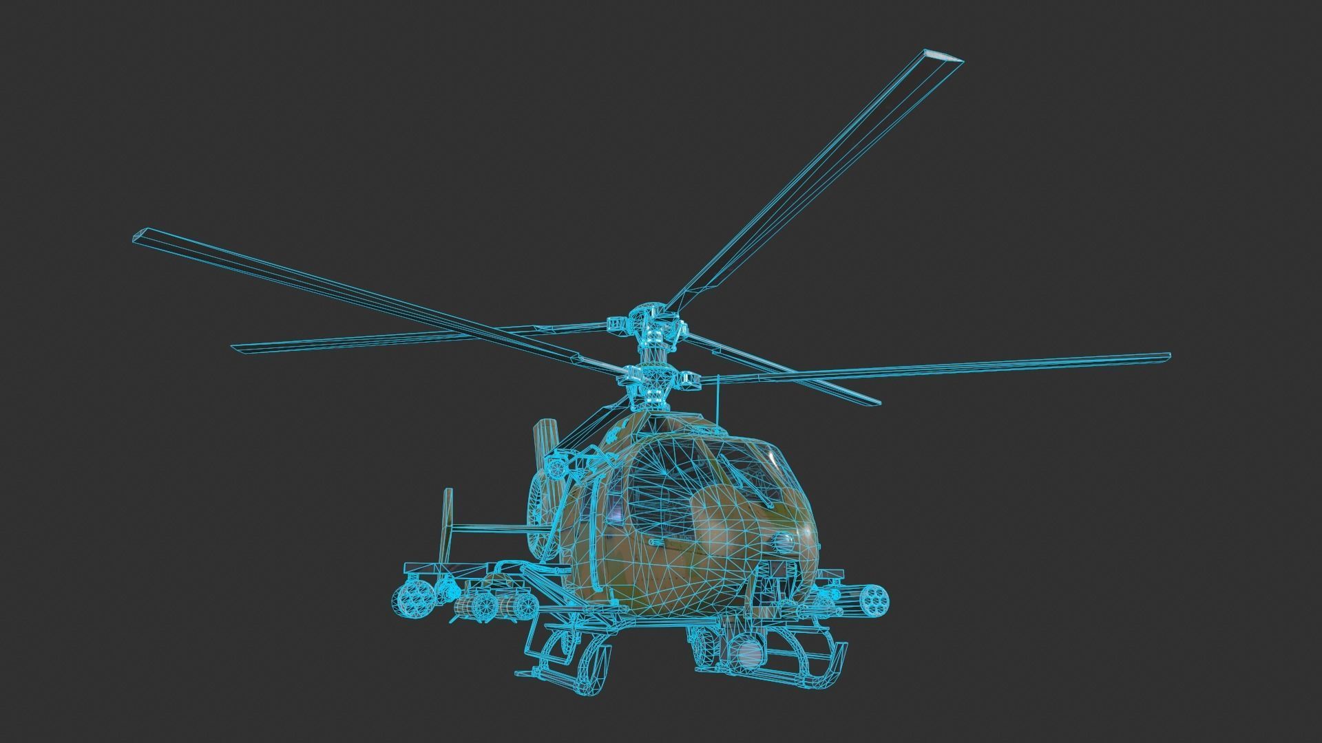 Generic Helicopter Low-poly 3D model_9