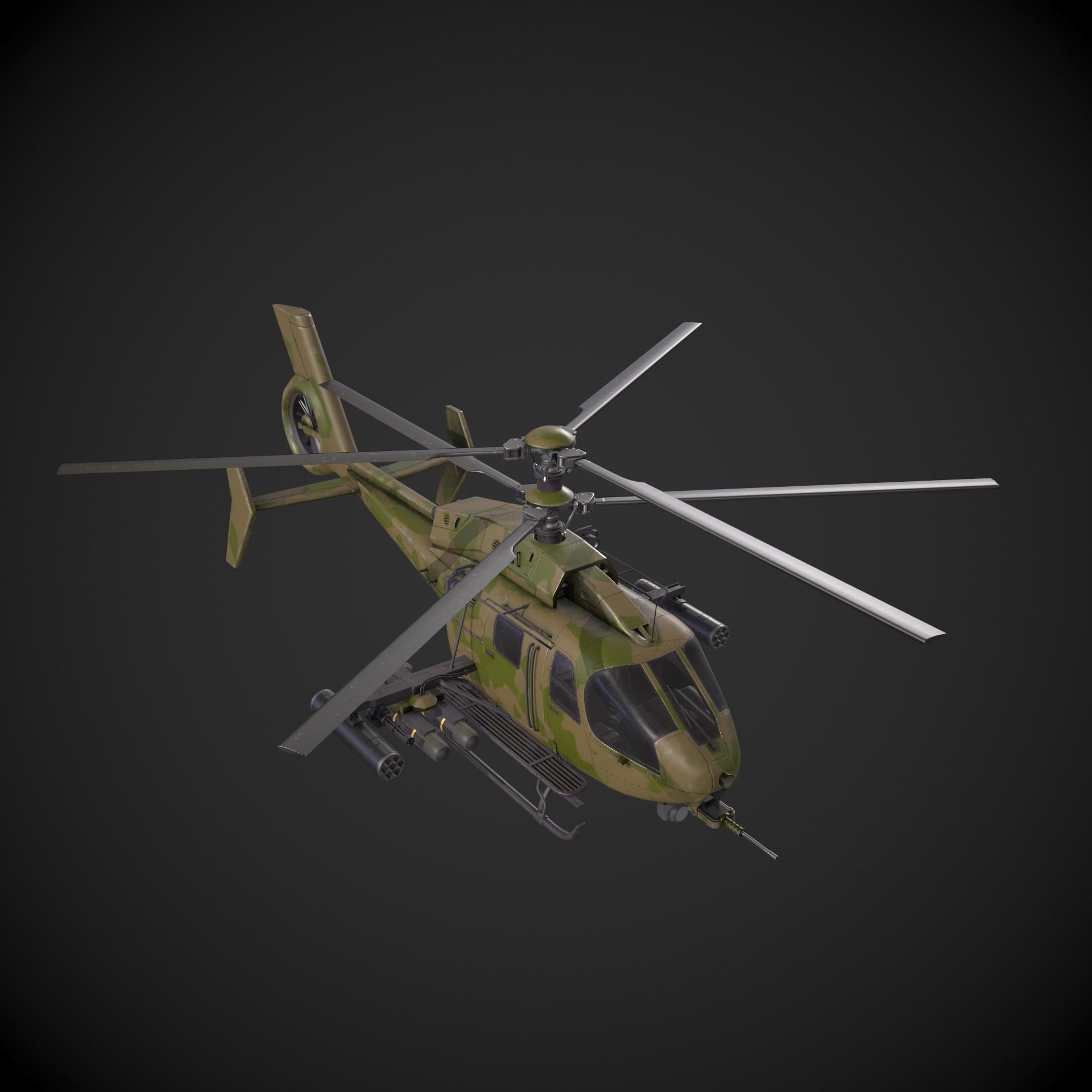 Generic Helicopter Low-poly 3D model_1