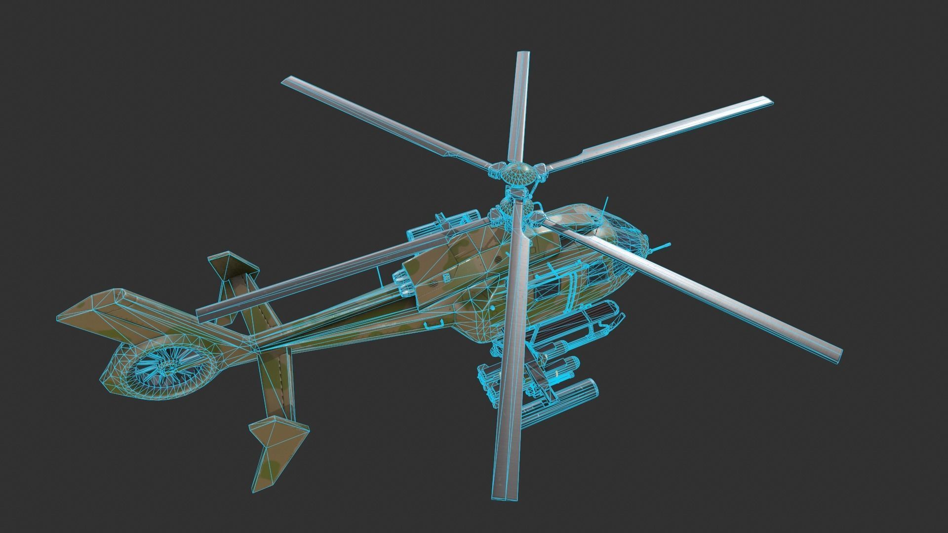 Generic Helicopter Low-poly 3D model_7