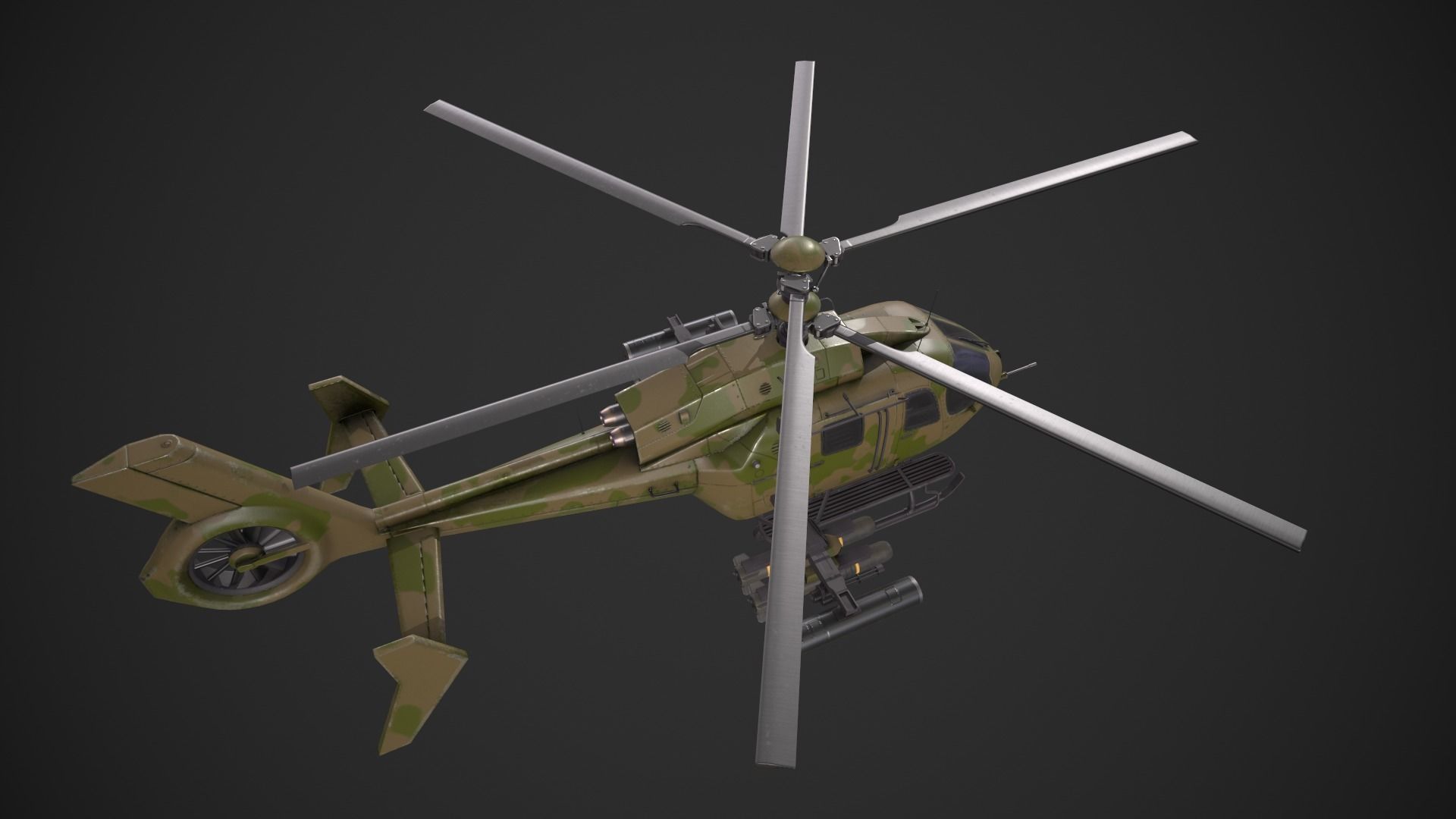 Generic Helicopter Low-poly 3D model_6