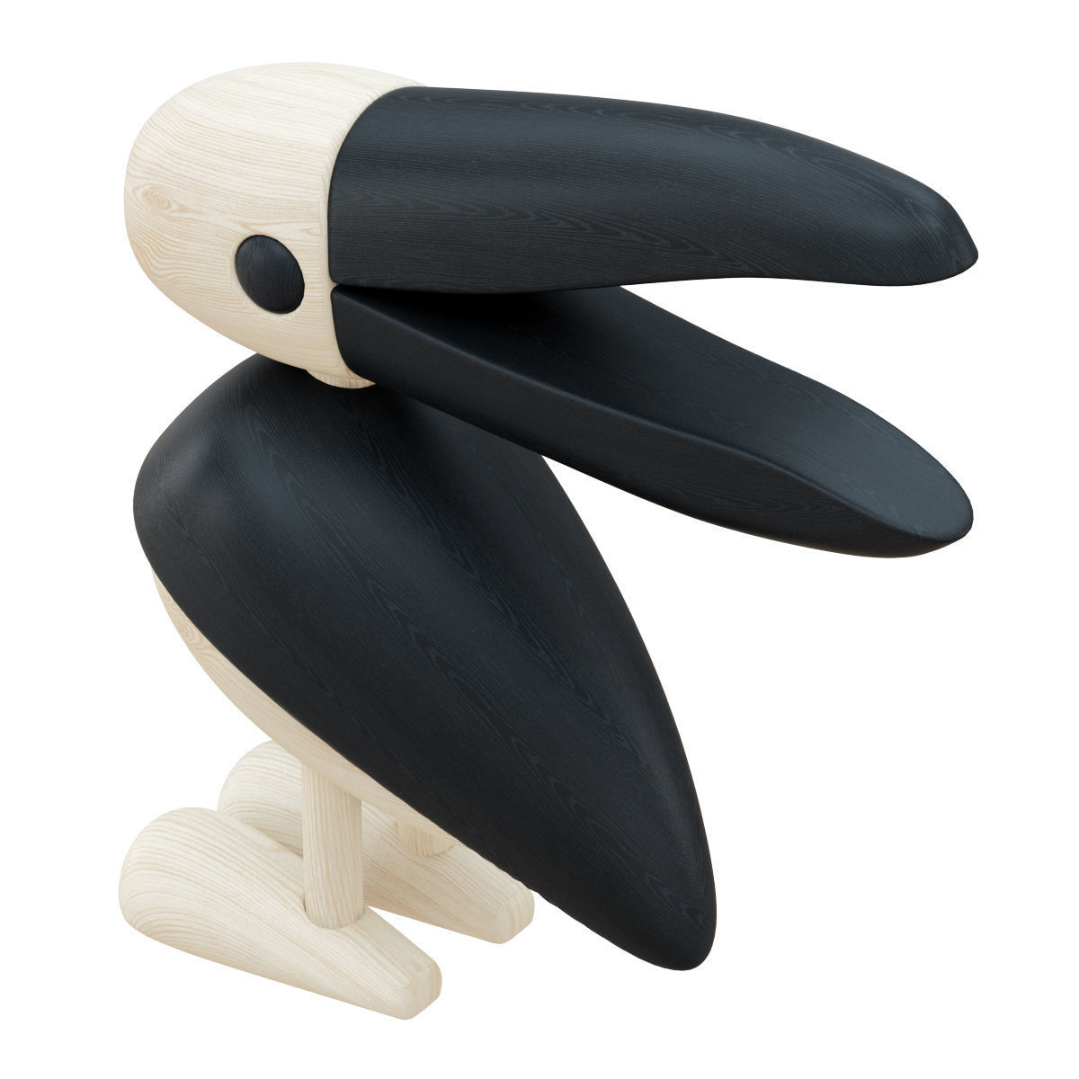 Wooden Bird Figurine 3D model_3