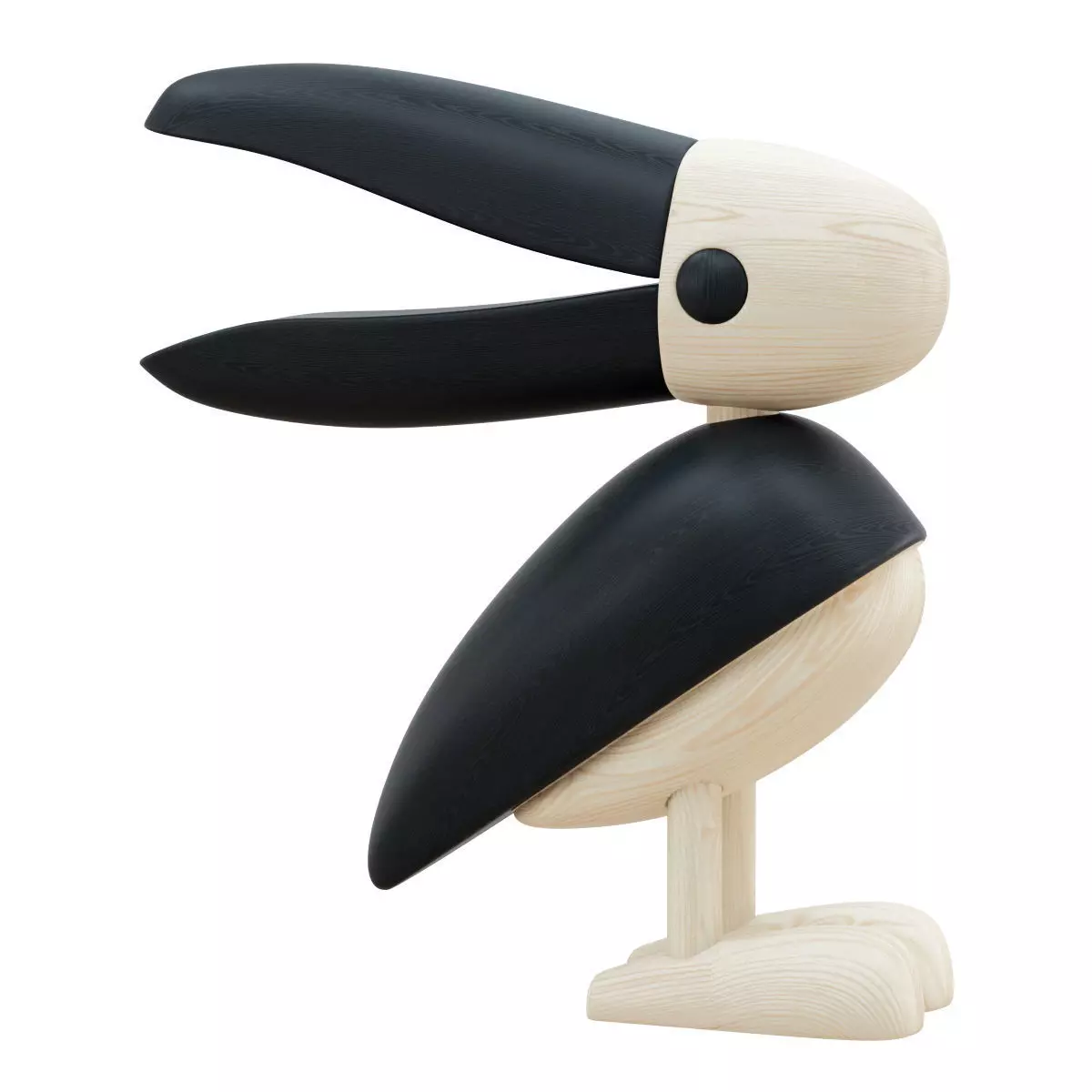 Wooden Bird Figurine 3D model_0