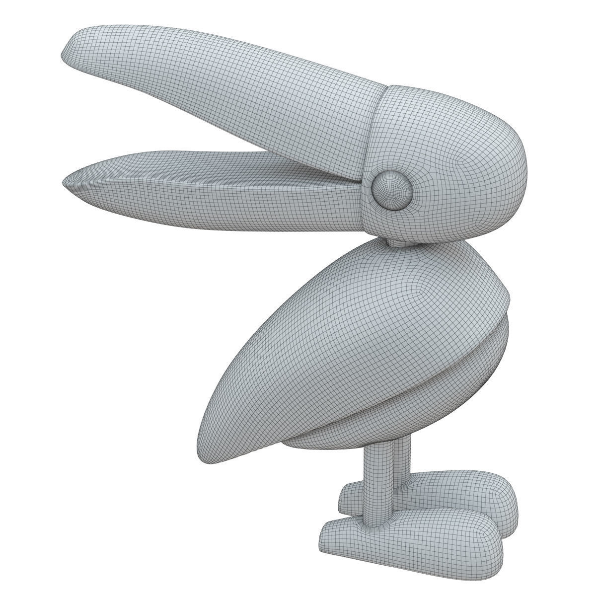 Wooden Bird Figurine 3D model_5