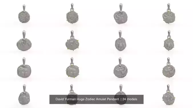 David Yurman Huge Zodiac Amulet Pendant  3D Model Collection