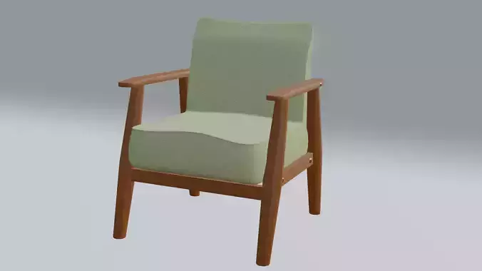 Poltrona chair with fabric and wooden frame