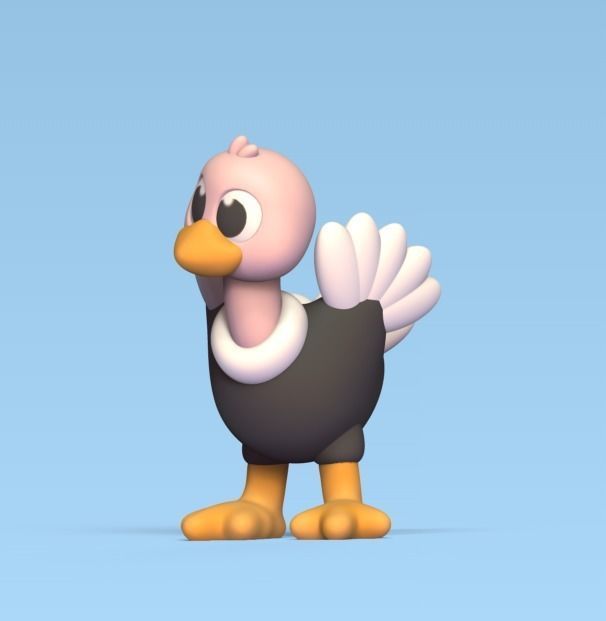 Dancing Ostrich 3D print model_1