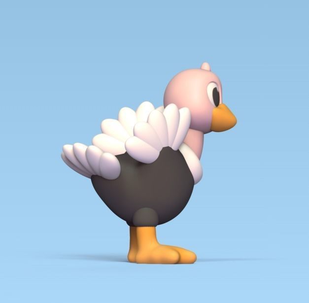 Dancing Ostrich 3D print model_2
