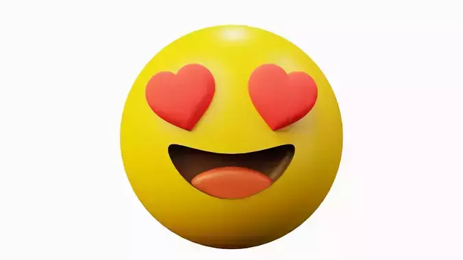 Fell in Love Yellow Ball Emoticon Emoji or Smiley