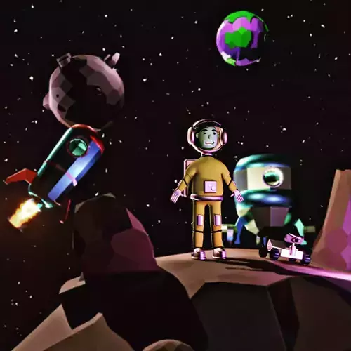 Astronaut character  Low-poly 3D model