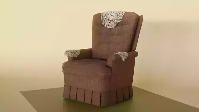 Vintage La-Z-Boy Recliner with Crocheted Doilies