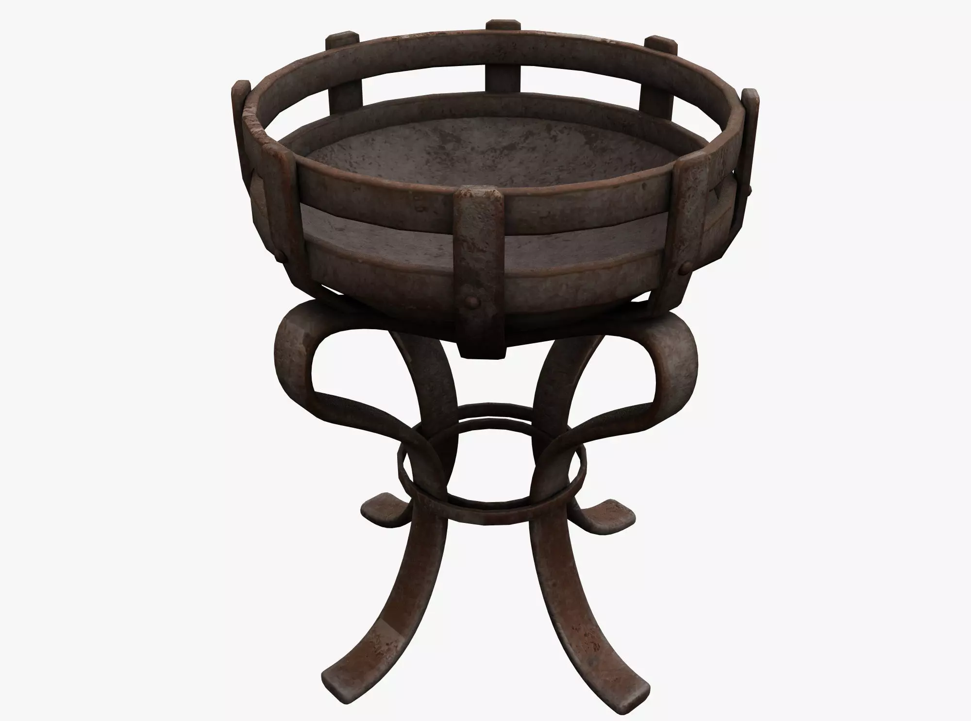 Iron Brazier Low-poly 3D model_0