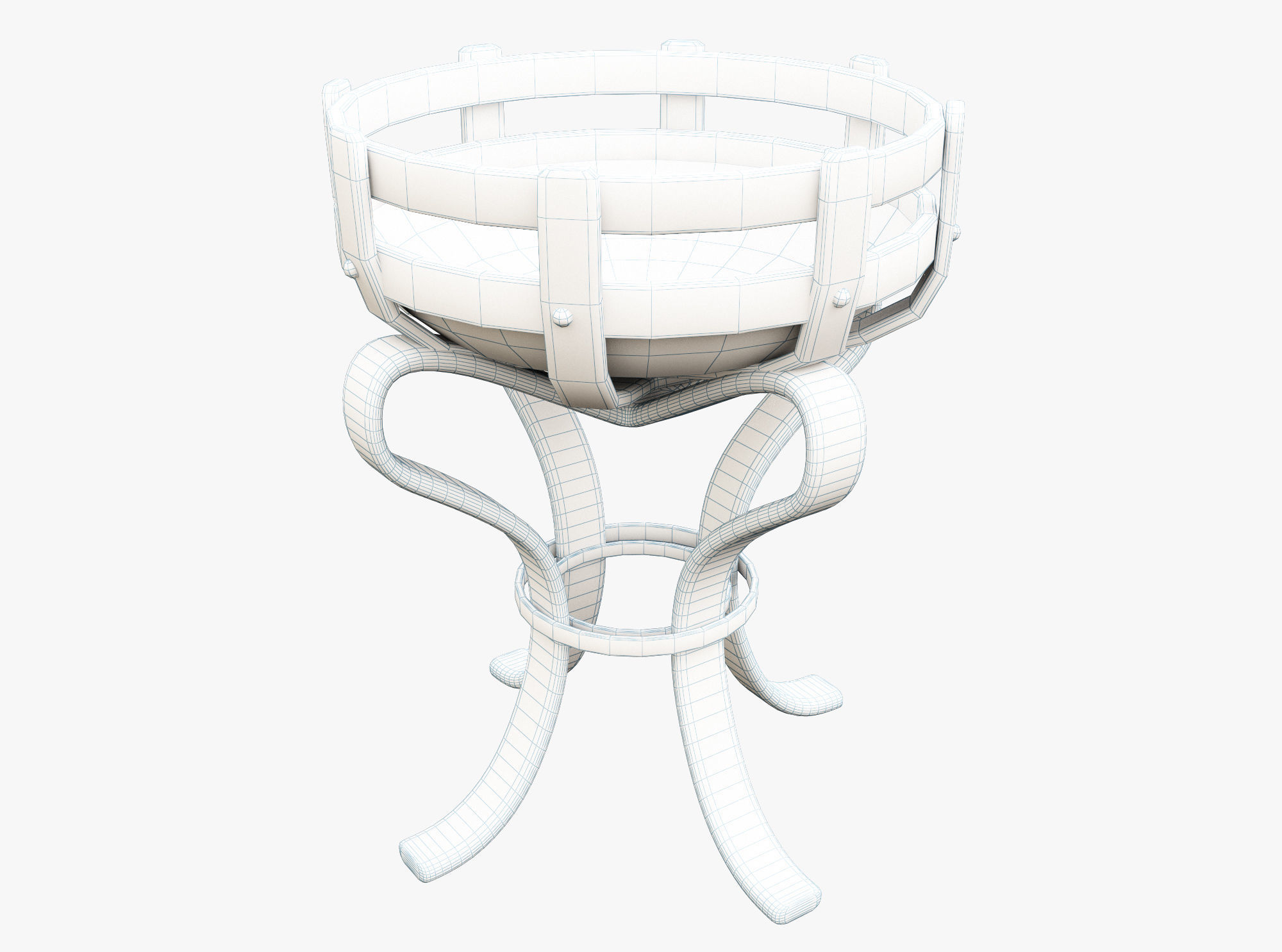Iron Brazier Low-poly 3D model_3