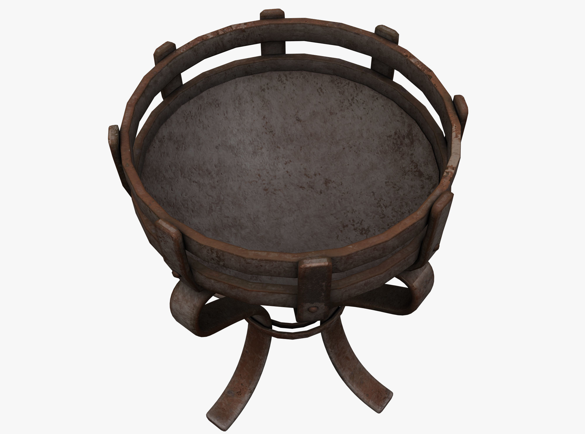 Iron Brazier Low-poly 3D model_1