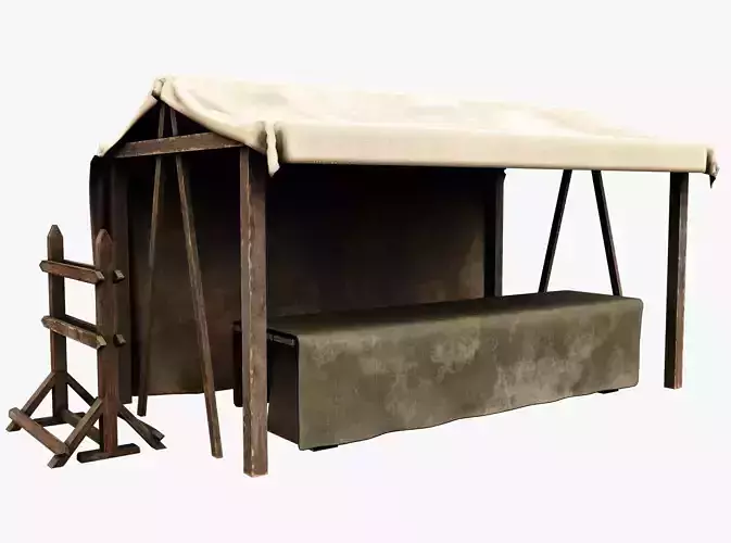 Market Stall Cotton Low-poly 3D model