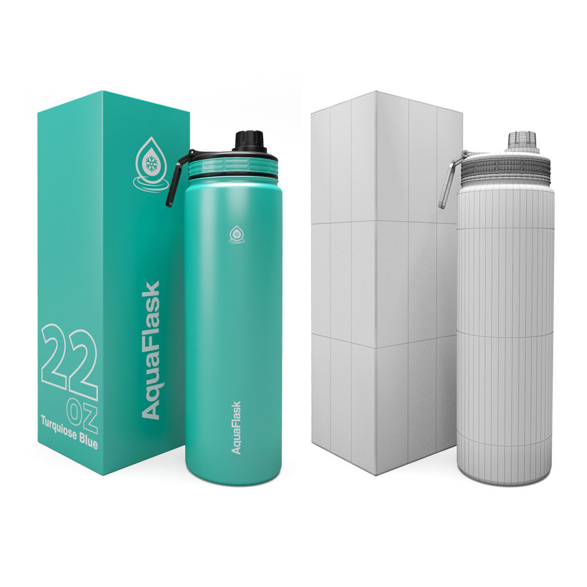 Aqua Flask 22 Oz 3D model_3