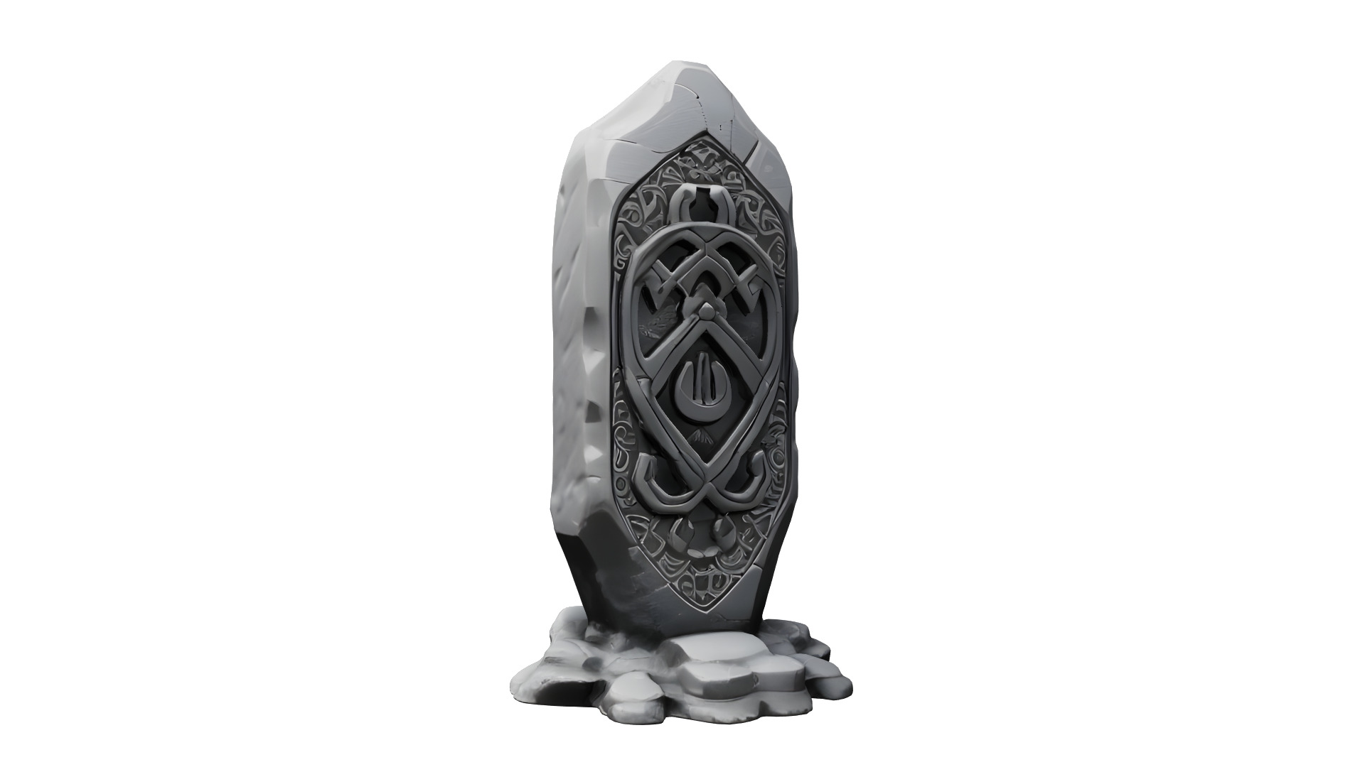 Low poly fantasy runestone Low-poly 3D model_1
