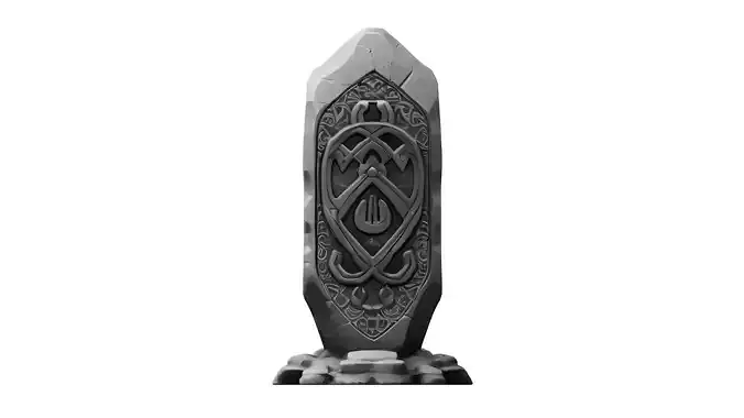 Low poly fantasy runestone Low-poly 3D model