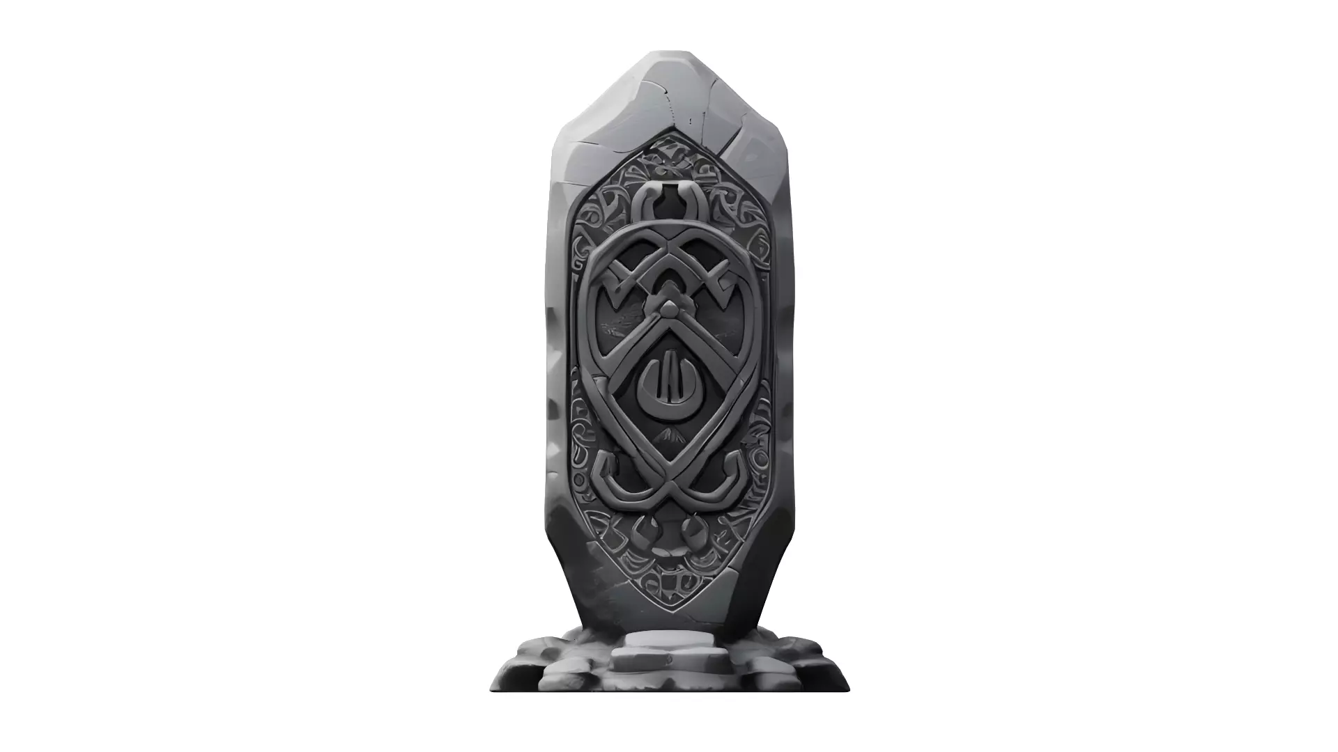 Low poly fantasy runestone Low-poly 3D model_0
