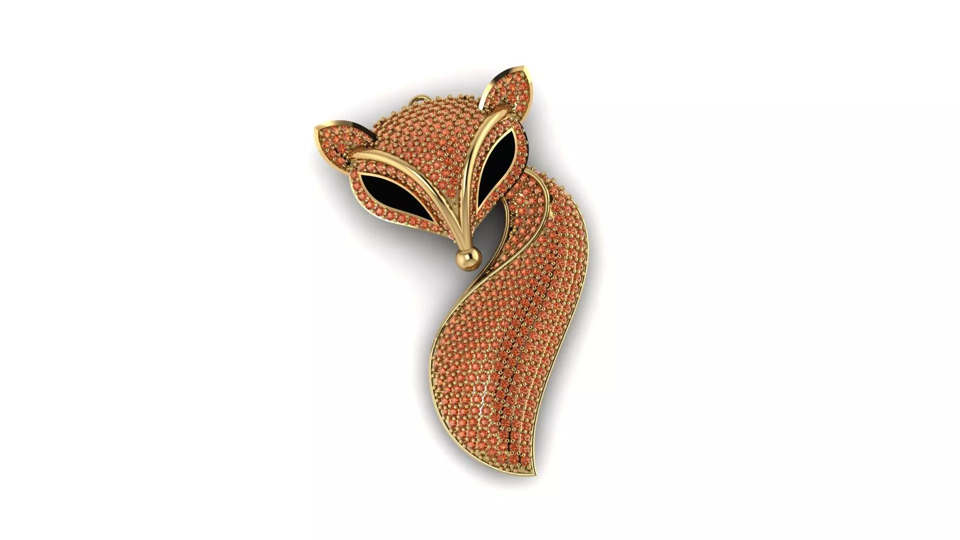 Fox  Pendant  M 3D print model_0