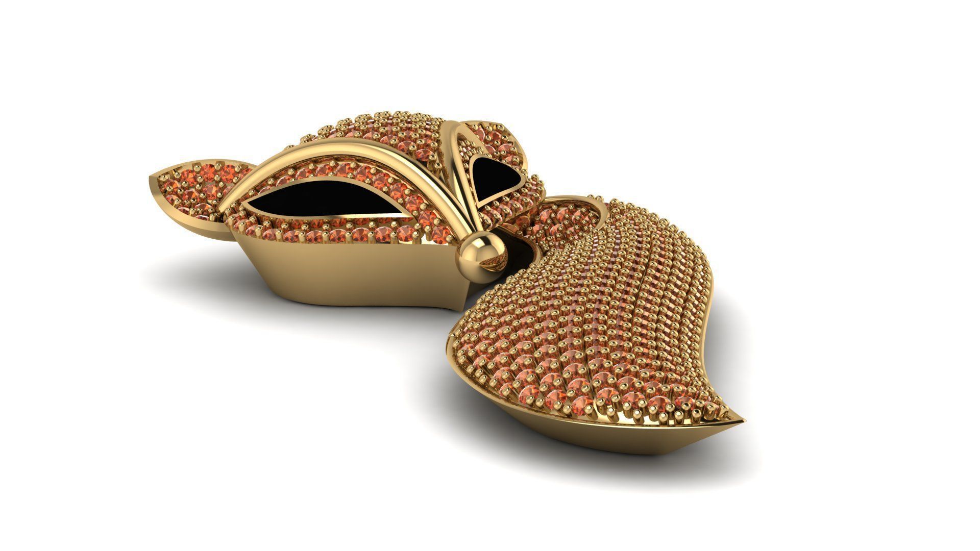 Fox  Pendant  M 3D print model_1