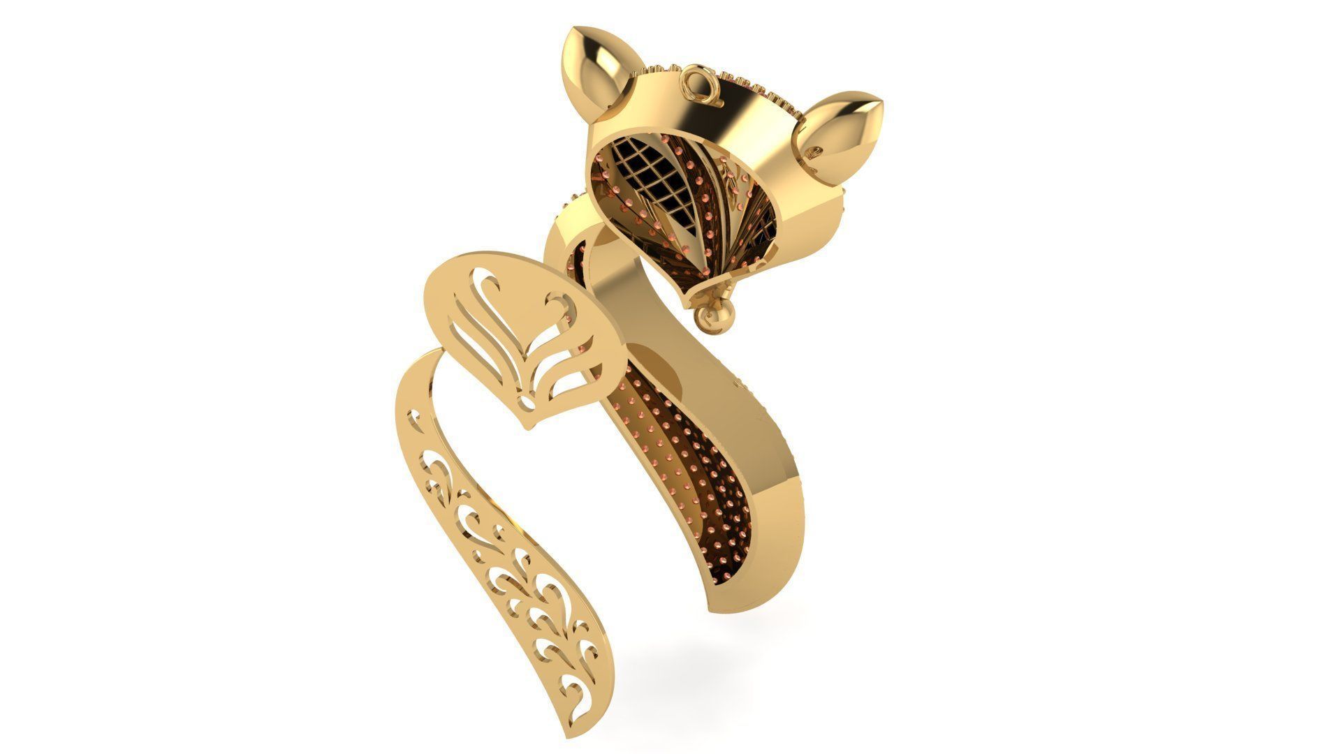 Fox  Pendant  M 3D print model_4