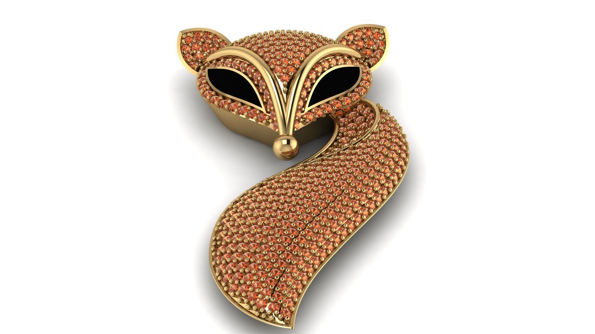 Fox  Pendant  M 3D print model_3