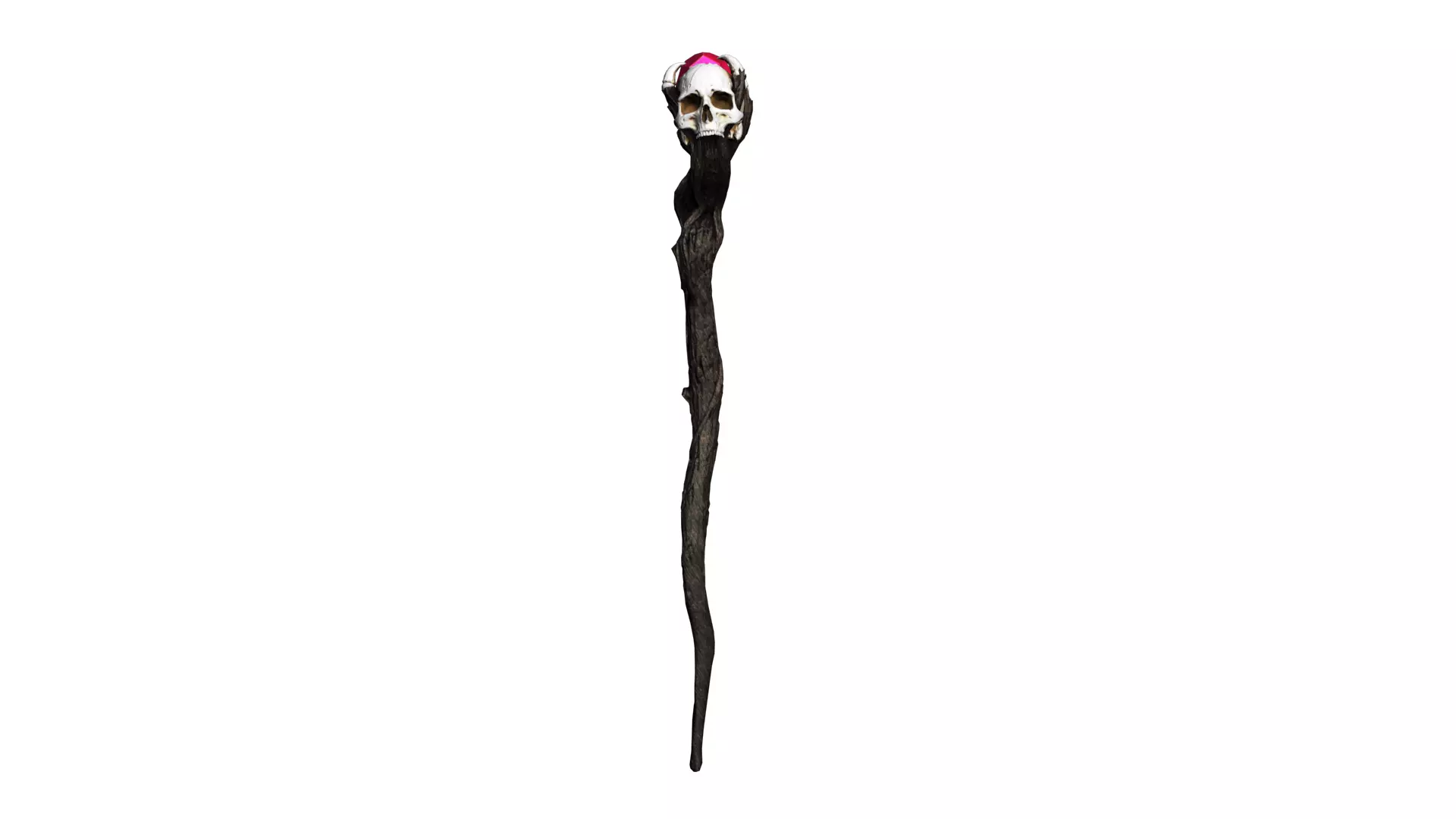 Skull Staff Low-poly 3D model_0