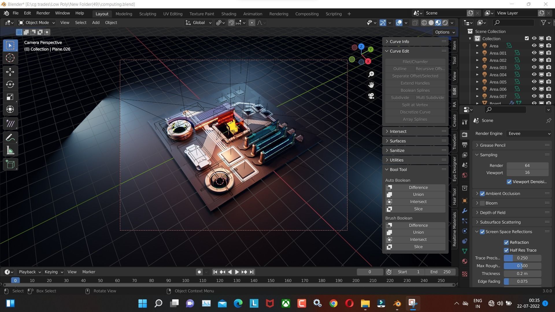 Computer Motherboard 3D Model Render In Blender 3D model_1