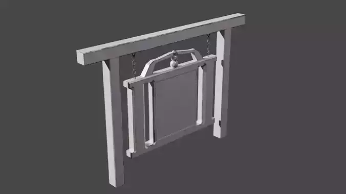 Worn Sign -for Inn or related--low-poly--paint-PBR-