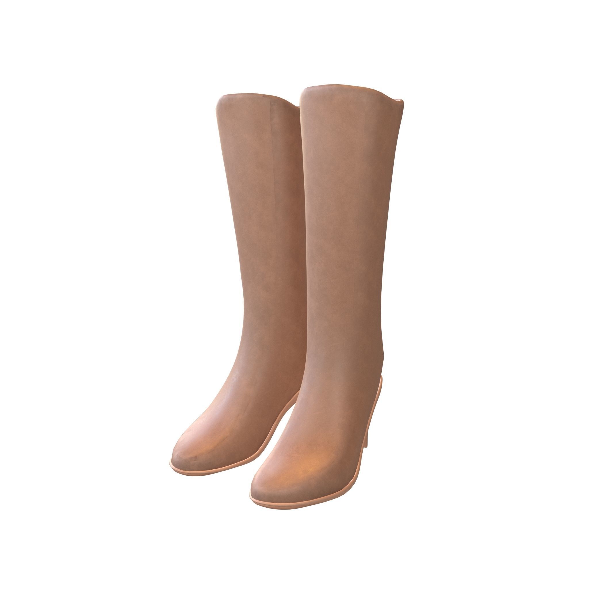 Knee Boots Pack Vol 1 Low-poly 3D model_9