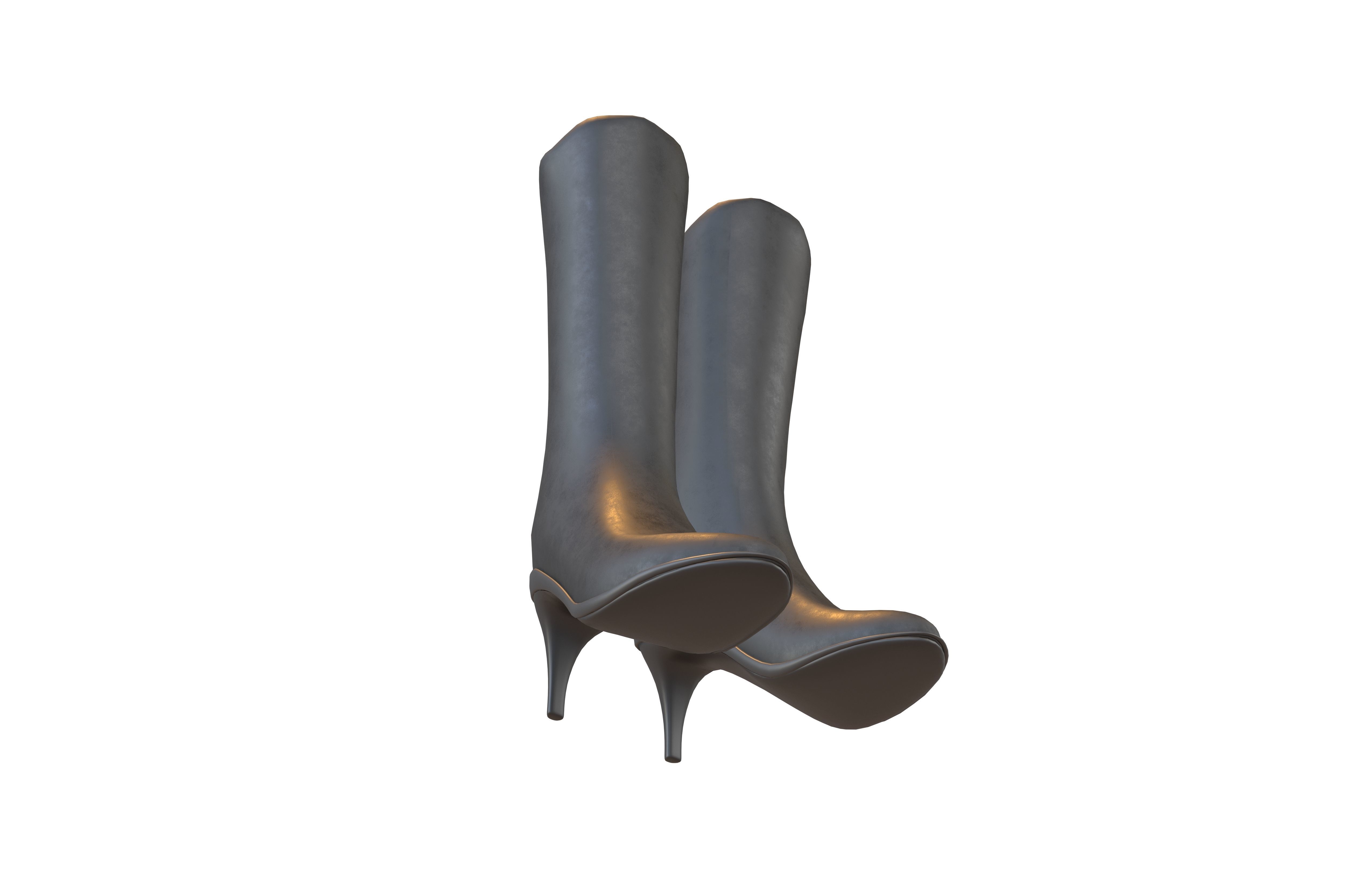 Knee Boots Pack Vol 1 Low-poly 3D model_4
