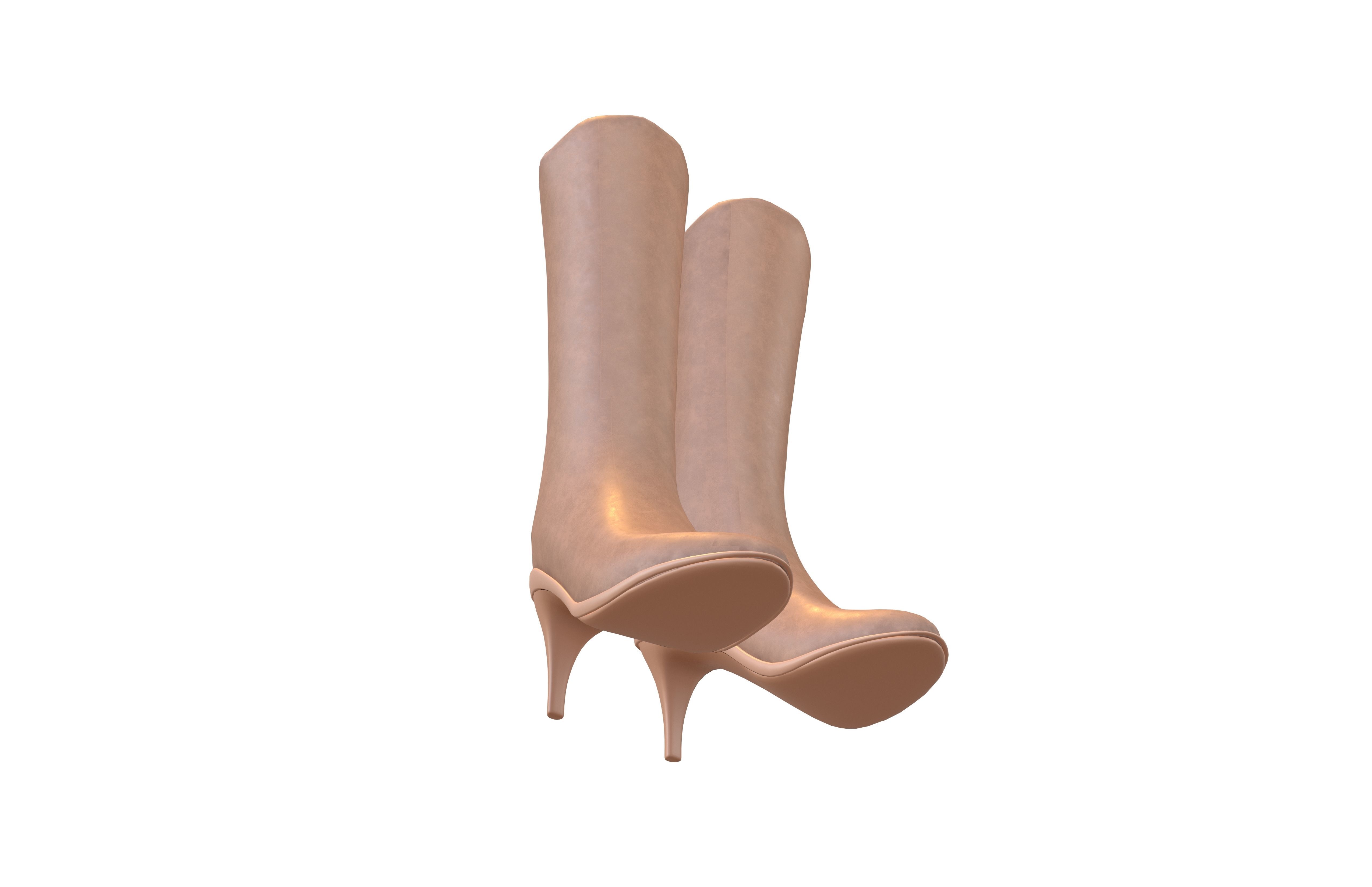 Knee Boots Pack Vol 1 Low-poly 3D model_11