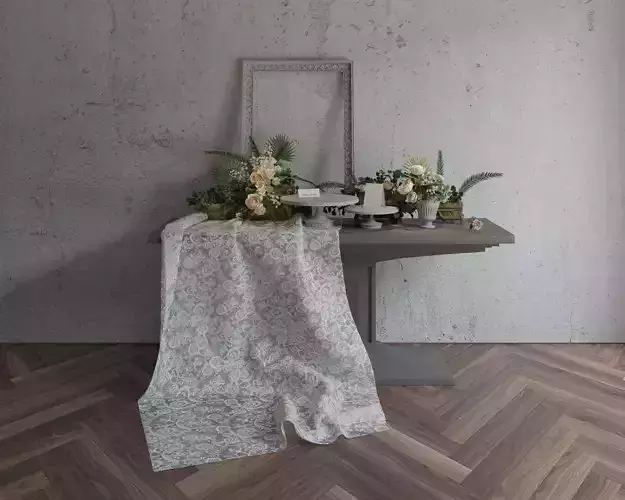 console table with flower deco