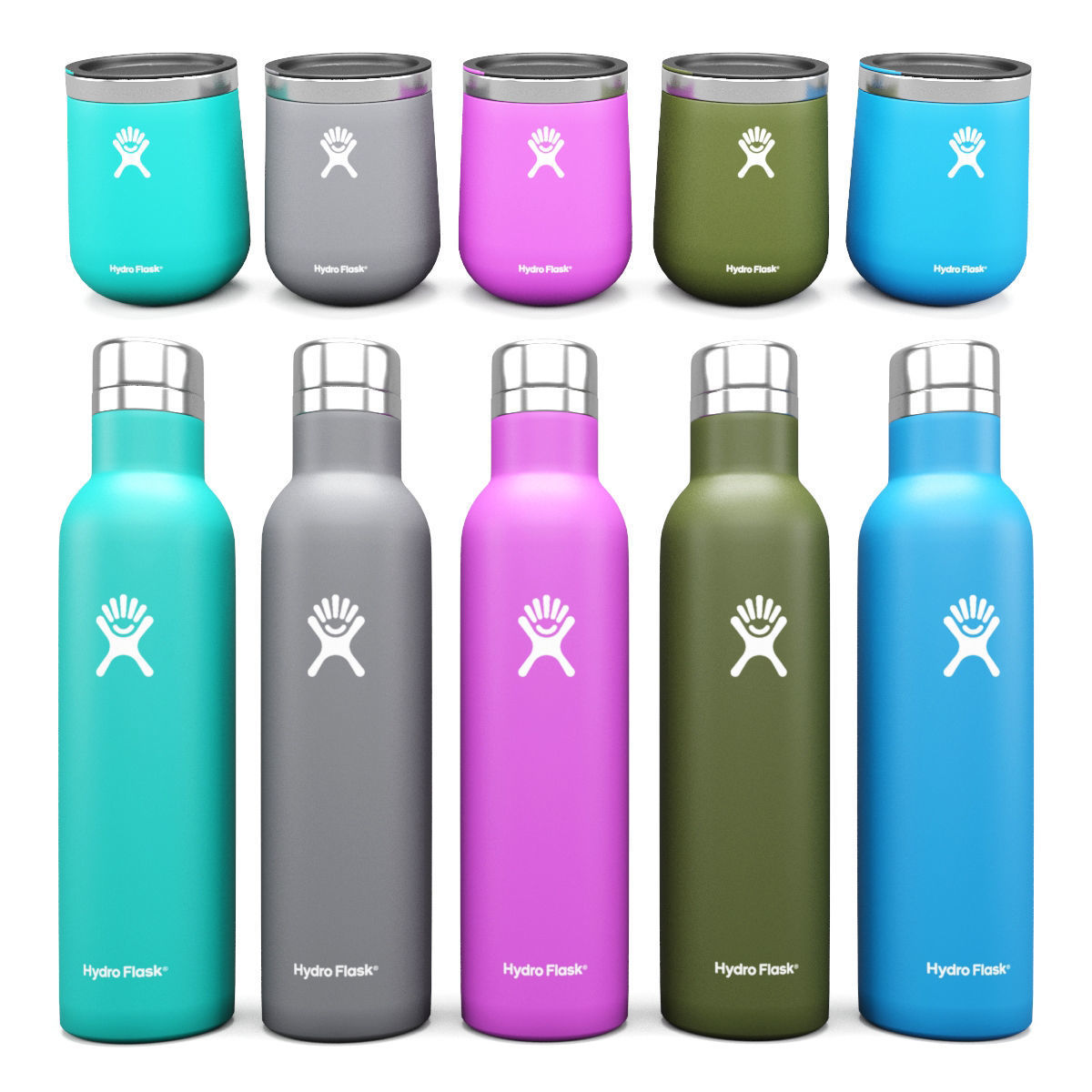 Hydro Flask Wine Bottle and Wine Tumbler 3D model_3