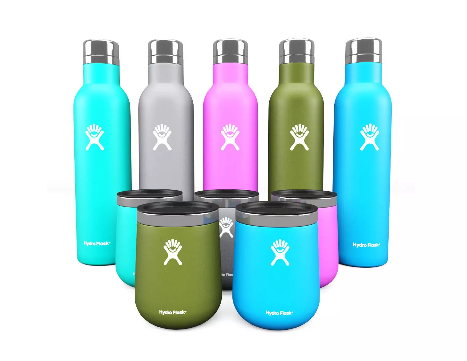 Hydro Flask Wine Bottle and Wine Tumbler 3D model_0