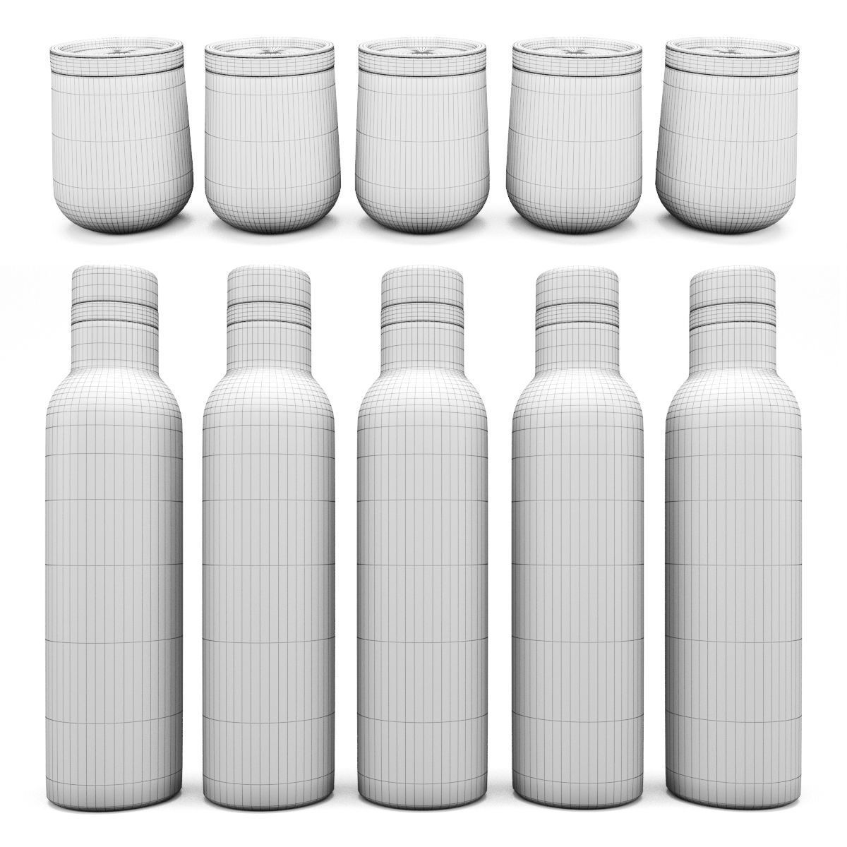 Hydro Flask Wine Bottle and Wine Tumbler 3D model_4