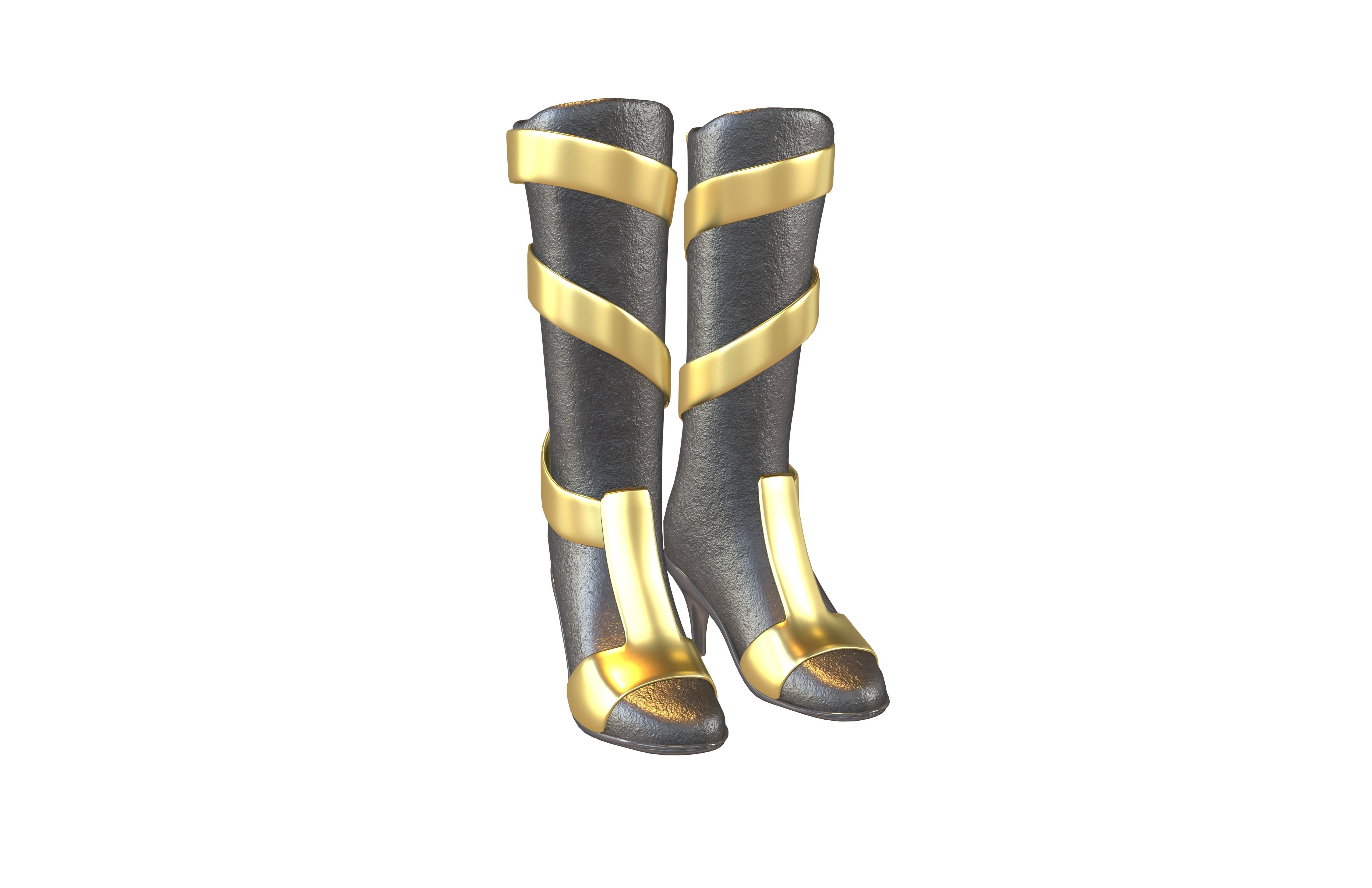 Knee Boots Pack Vol 2 Low-poly 3D model_25