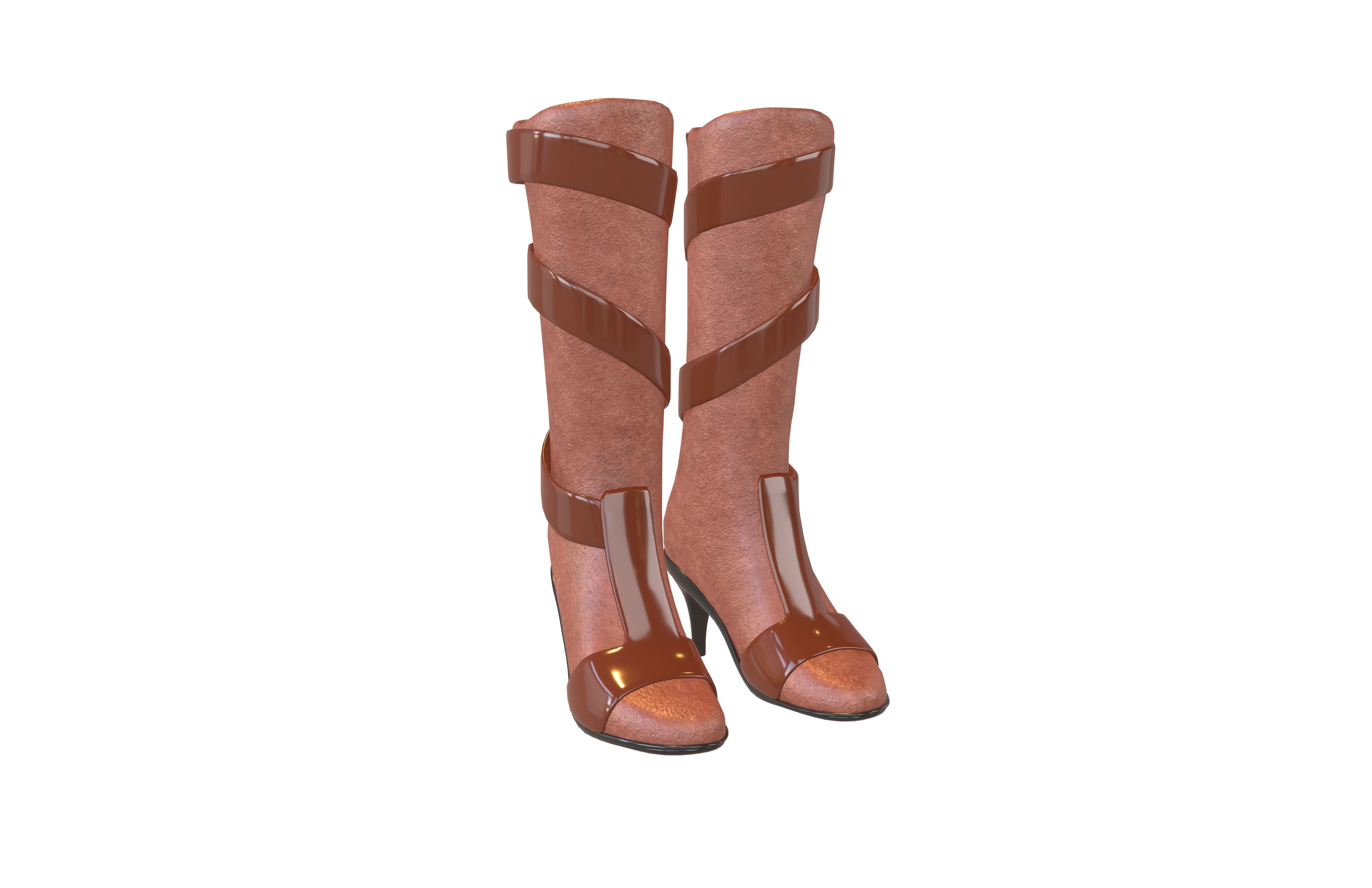 Knee Boots Pack Vol 2 Low-poly 3D model_13