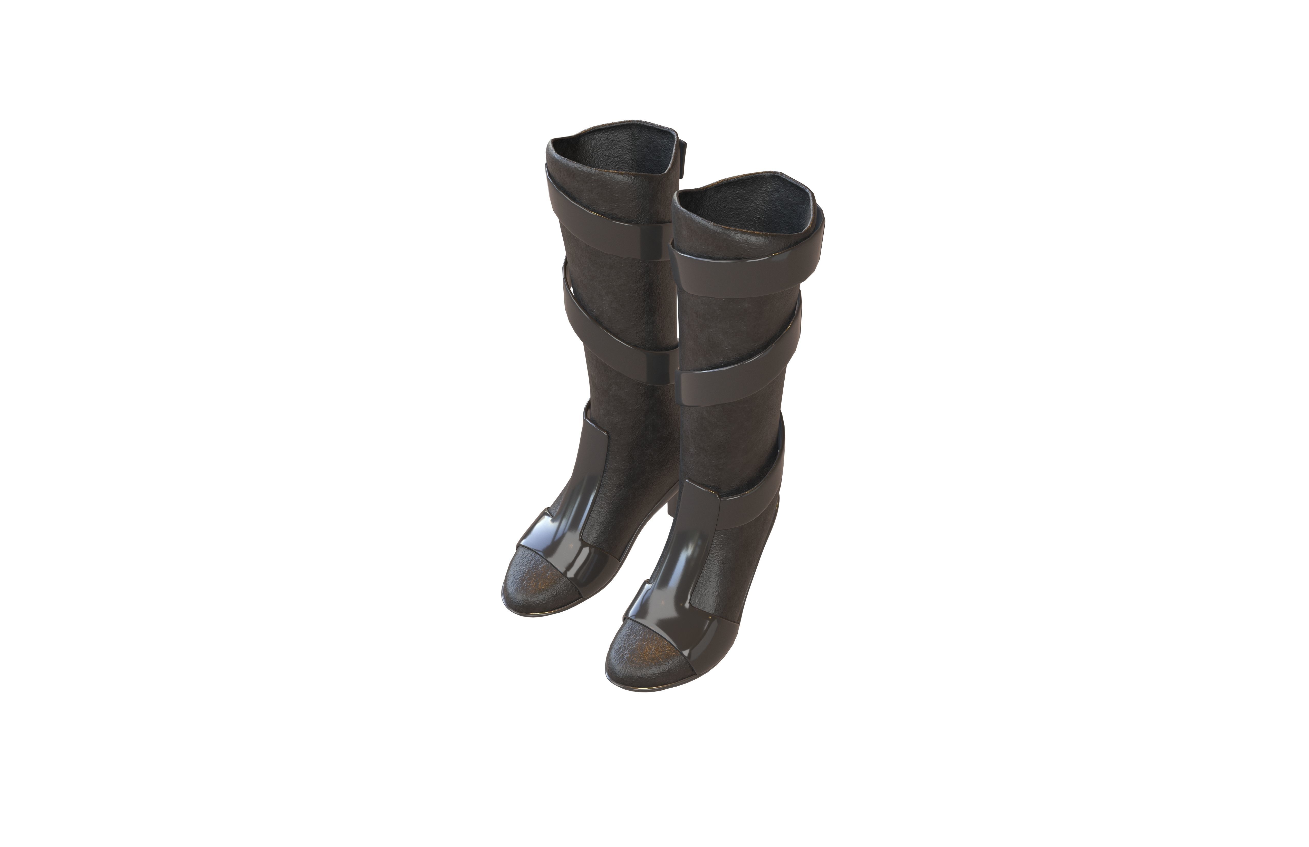 Knee Boots Pack Vol 2 Low-poly 3D model_2