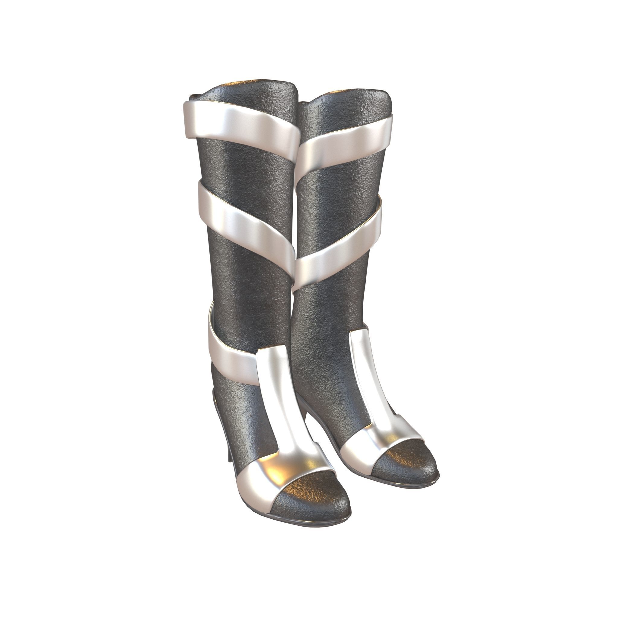 Knee Boots Pack Vol 2 Low-poly 3D model_35