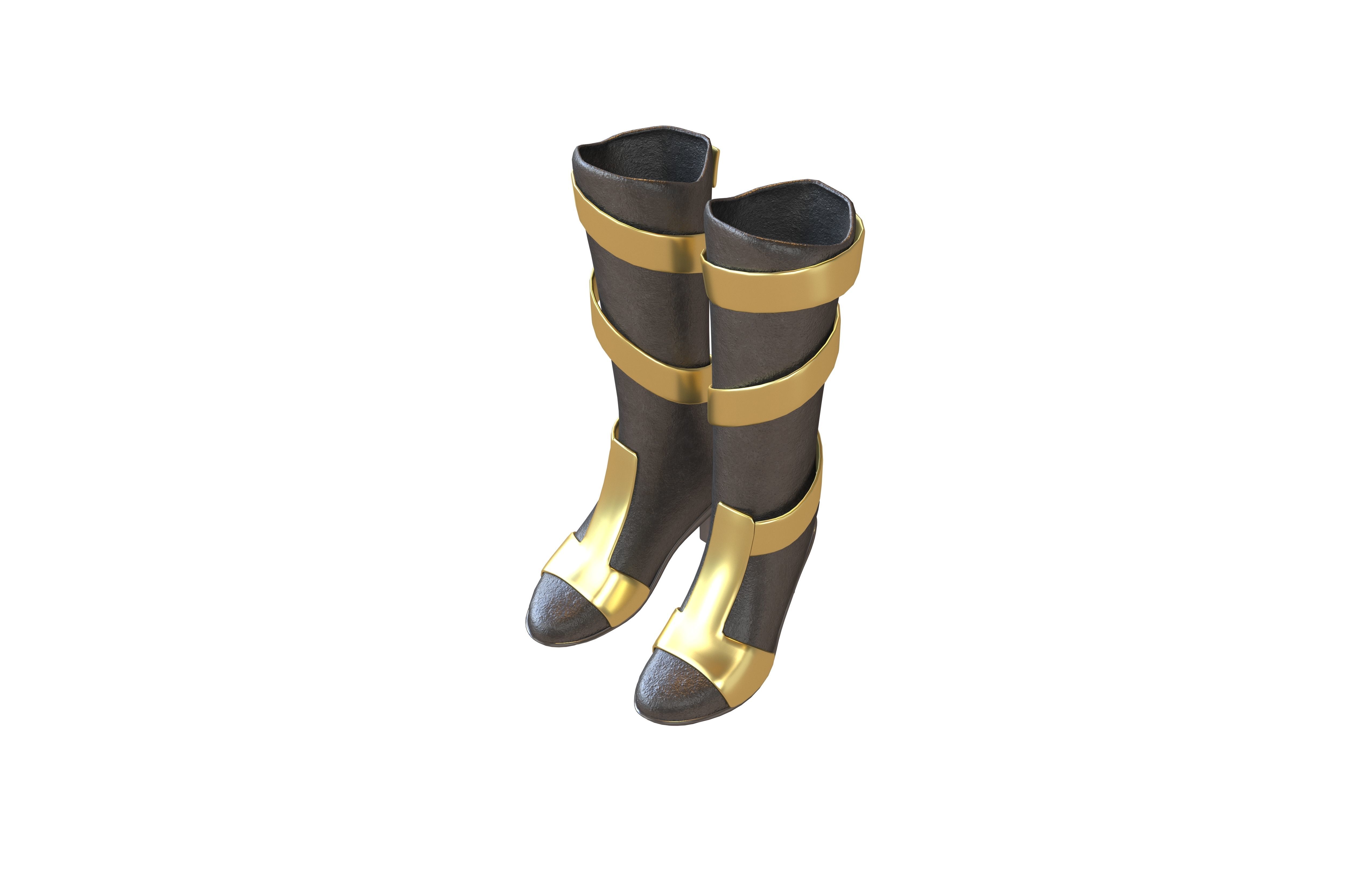 Knee Boots Pack Vol 2 Low-poly 3D model_26
