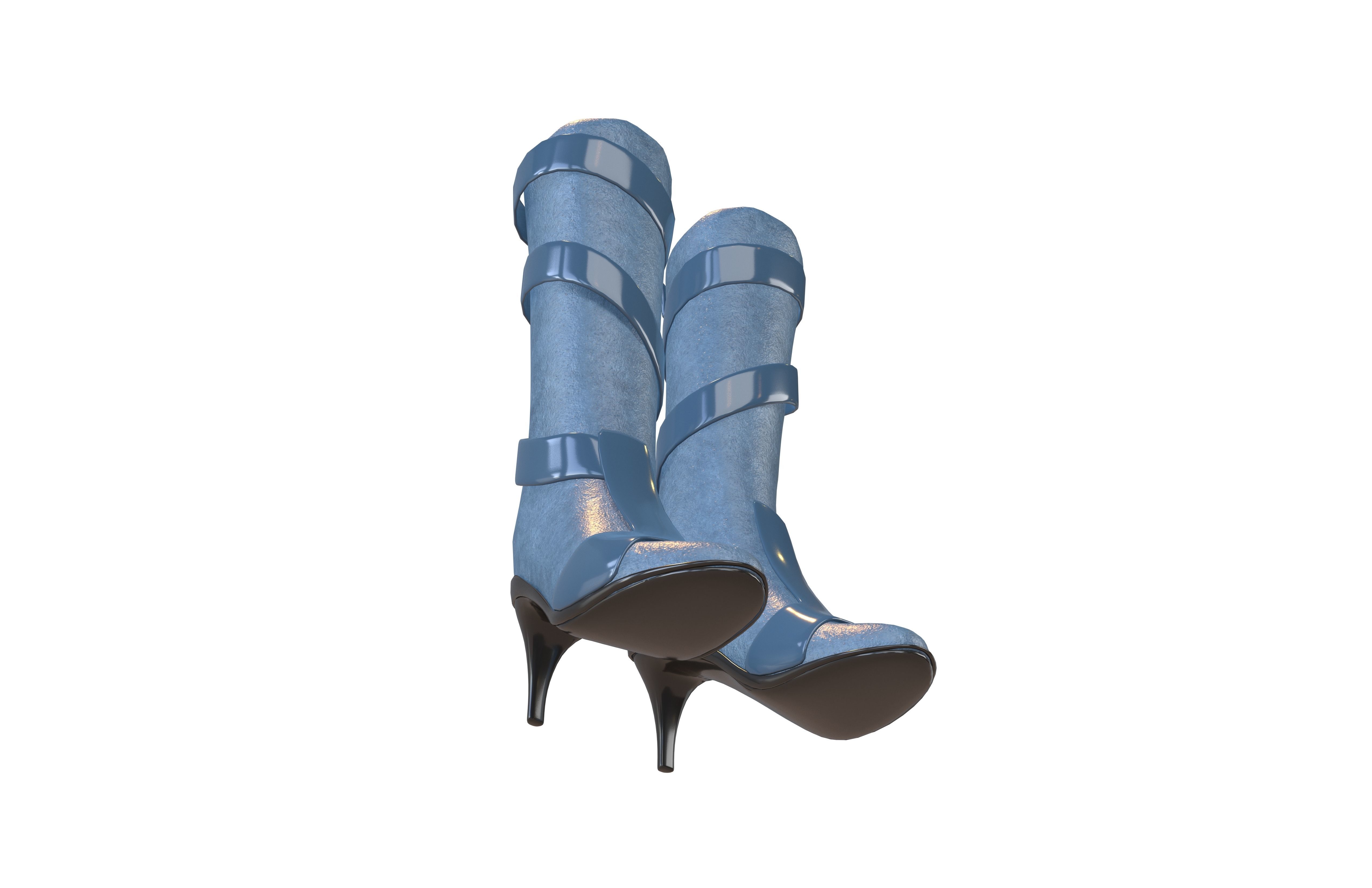 Knee Boots Pack Vol 2 Low-poly 3D model_19