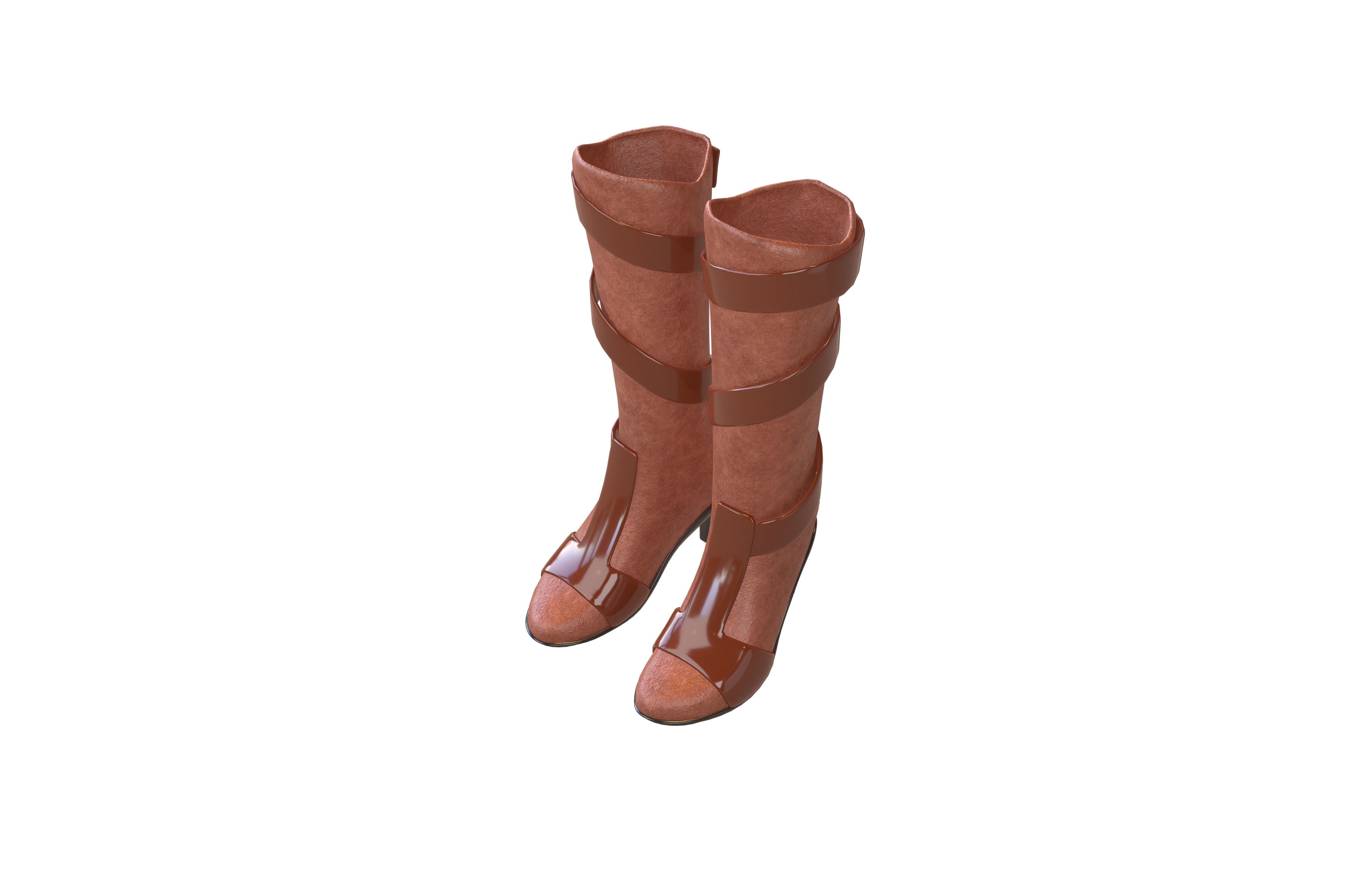Knee Boots Pack Vol 2 Low-poly 3D model_14
