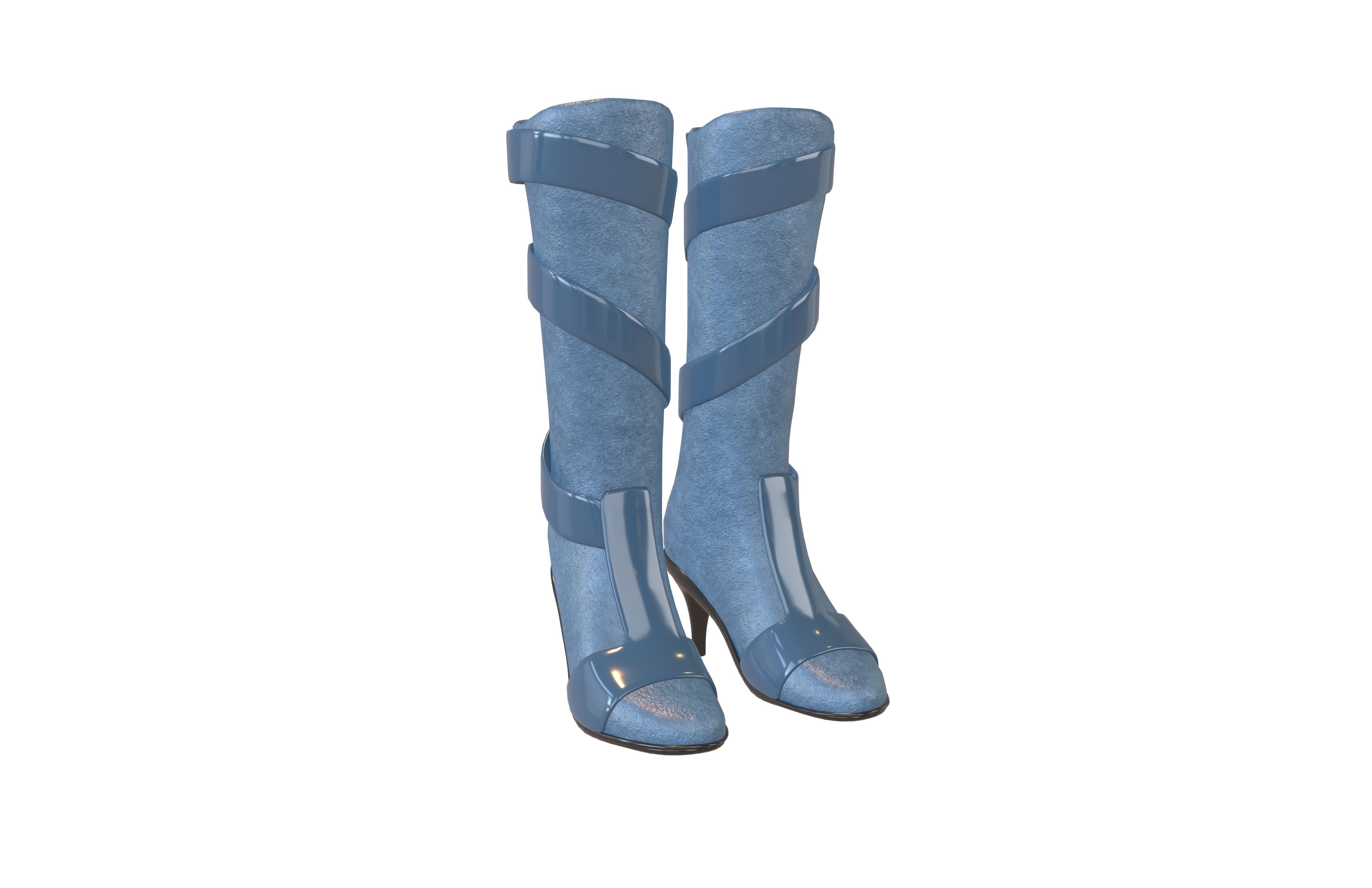 Knee Boots Pack Vol 2 Low-poly 3D model_17