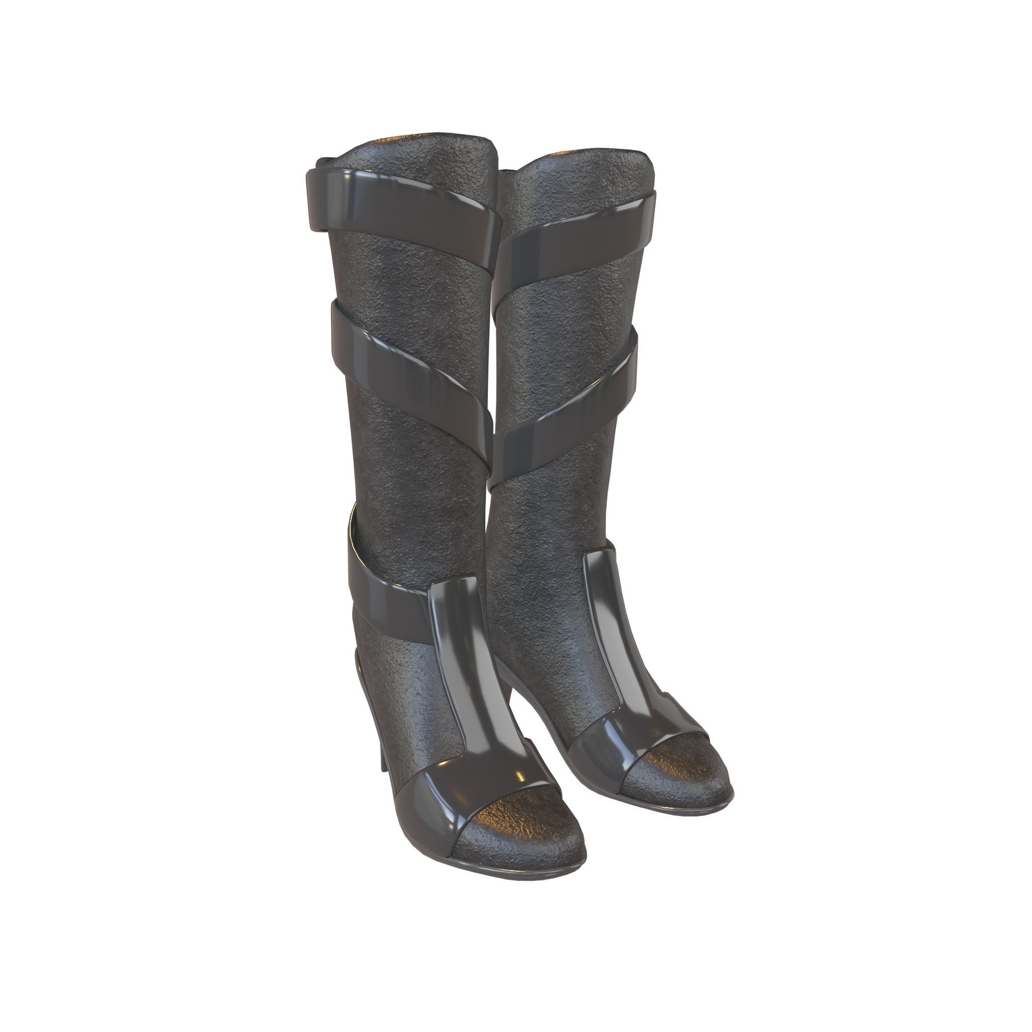 Knee Boots Pack Vol 2 Low-poly 3D model_1