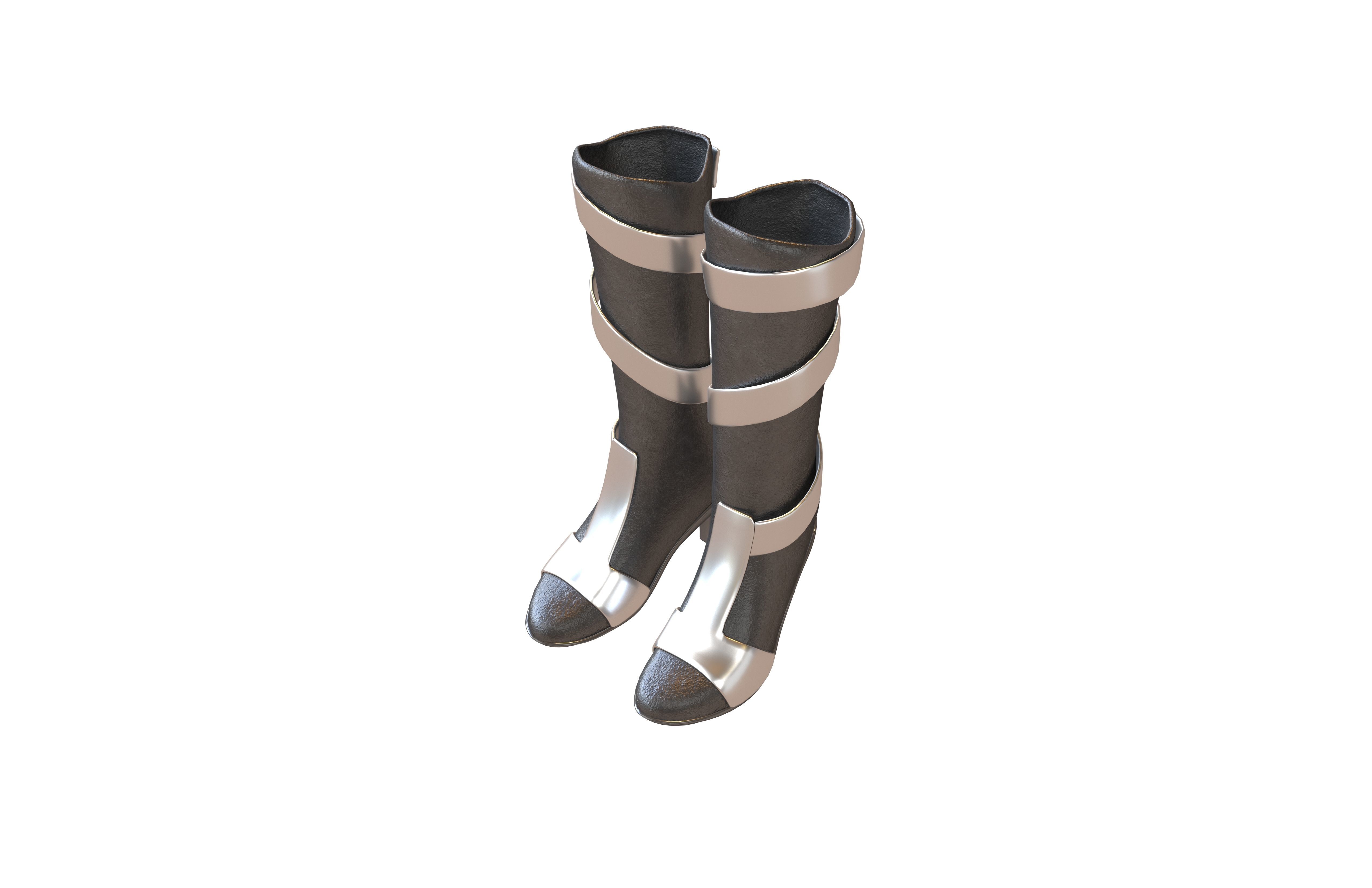 Knee Boots Pack Vol 2 Low-poly 3D model_33