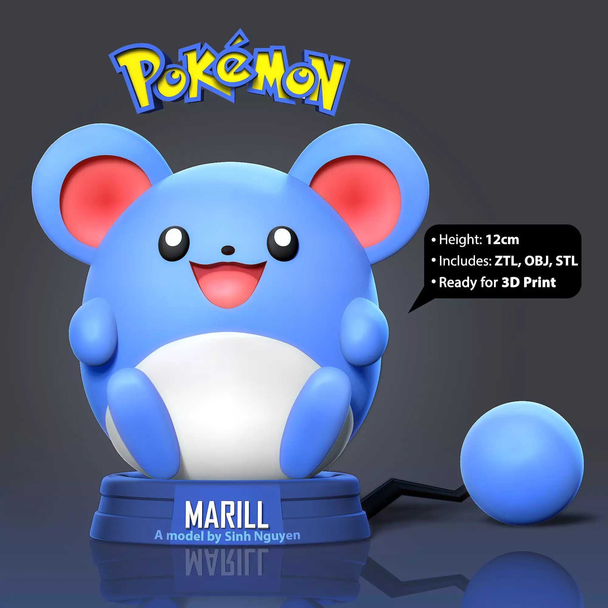Marill - Pokemon Fanart 3D print model_0