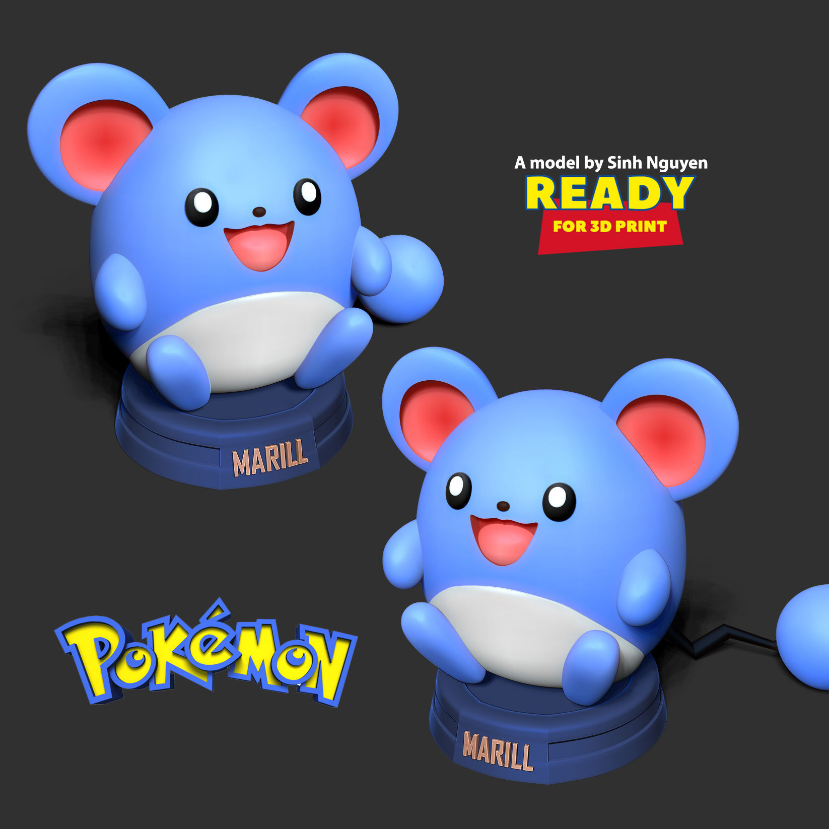 Marill - Pokemon Fanart 3D print model_3