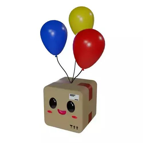 Parcel box with balloons